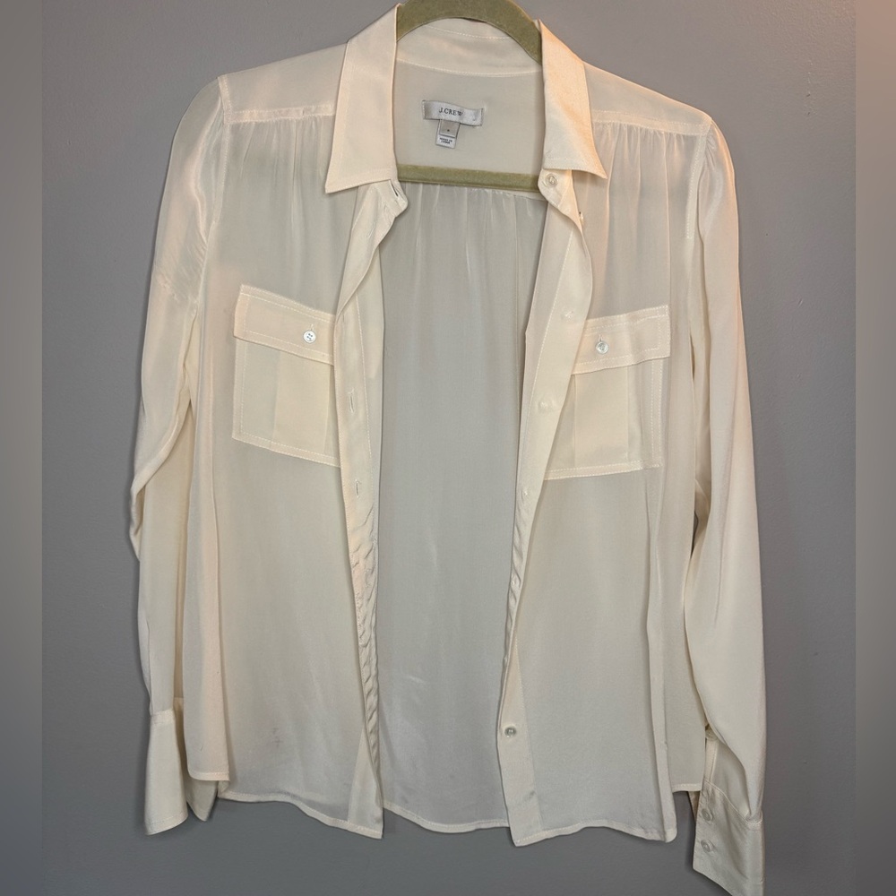J.Crew 100% Silk Blouse Size 2